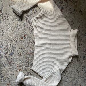 Wilfred Cream Cowl Neck Ribbed Sweater